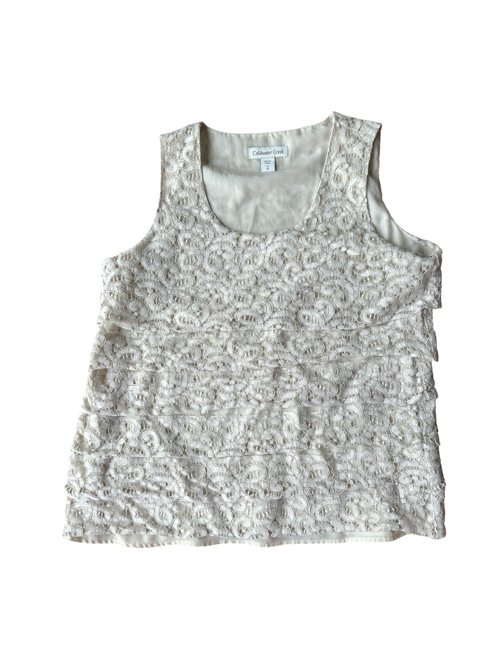 Coldwater Creek Cream Lace Tank Top